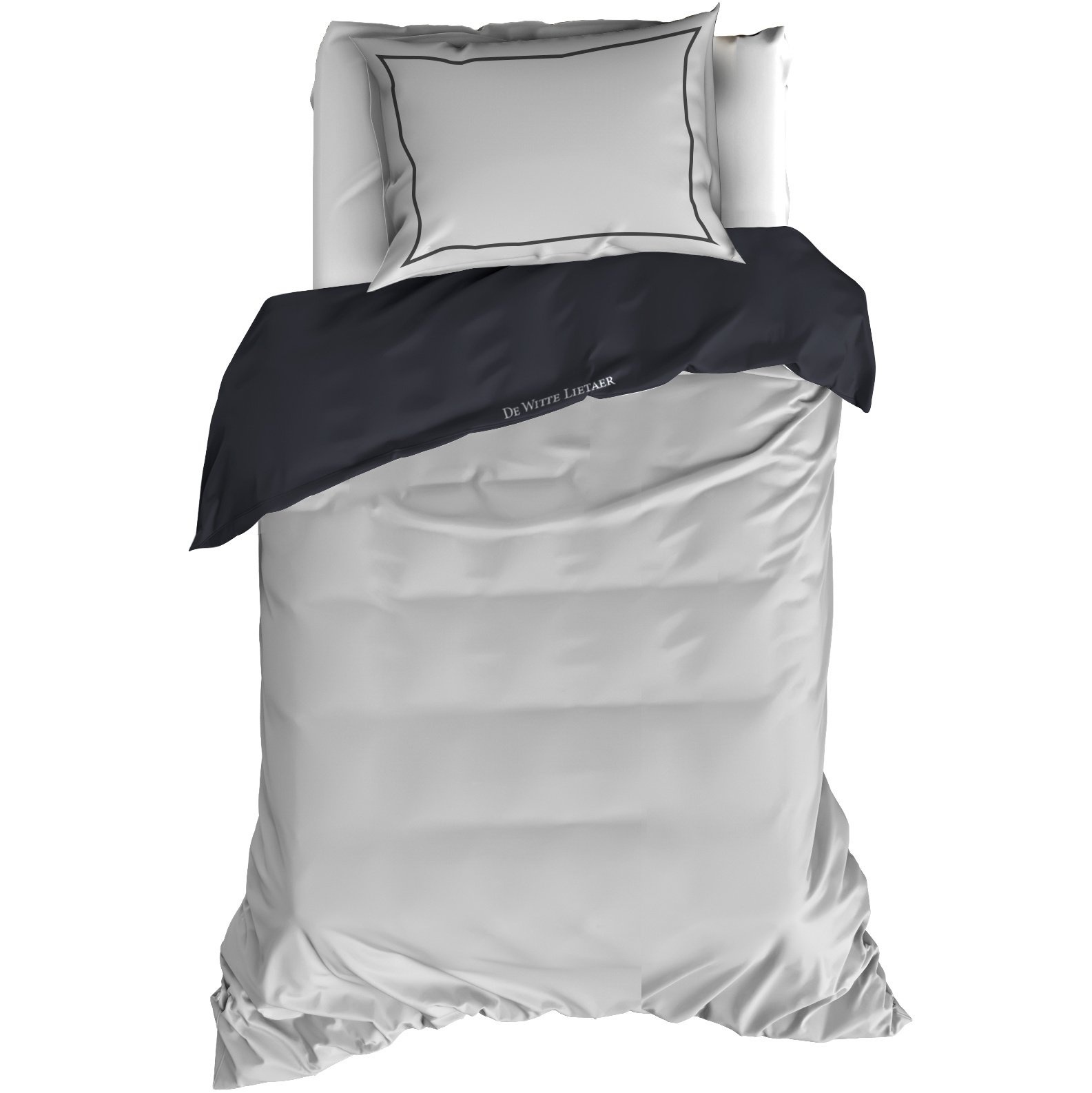 Dekbedovertrek Elegance Off White Ebony - Eenpersoons - 140 x 200/220 cm - Katoen Satijn