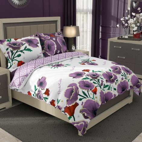 Dekbedovertrek Flowers - 140 x 200 cm + 70 x 90 cm - Katoen