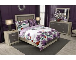 Dekbedovertrek Flowers - 140 x 200 cm + 70 x 90 cm - Katoen