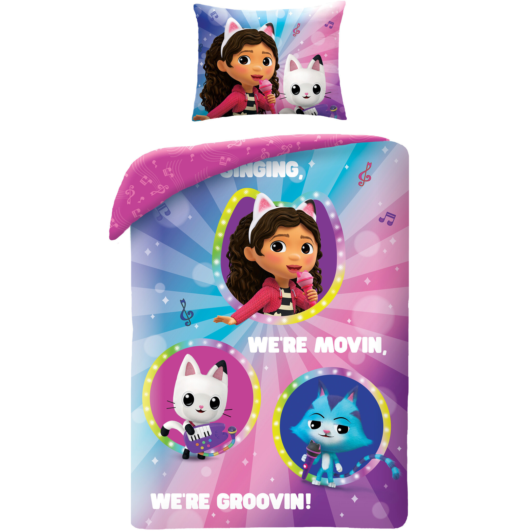 Dekbedovertrek Singing - 140 x 200 cm + 65 x 65 cm - Polyester