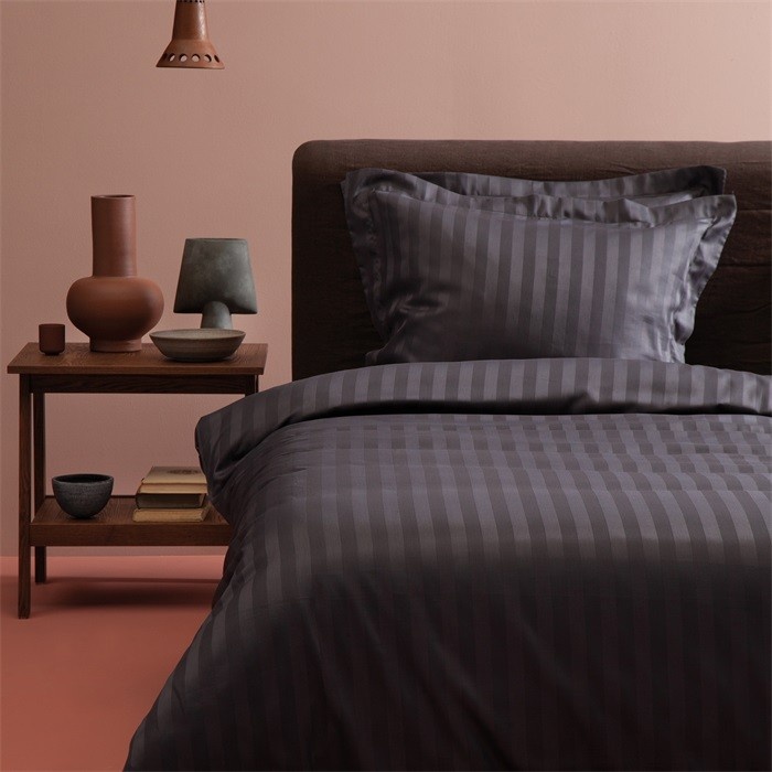 Damai Dekbedovertrek Damai Linea Graphite- Katoen satijn