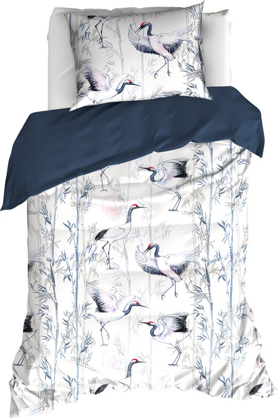 Dekbedovertrek Mont Blanc Majolica Blue - Eenpersoons - 140 x 200/220 cm - Katoen Satijn