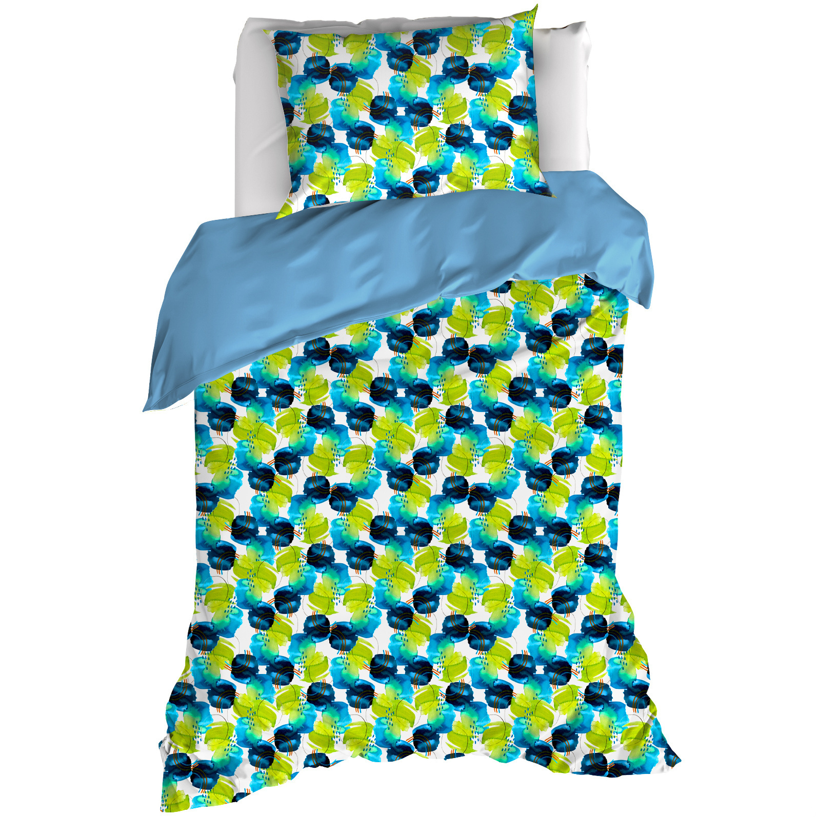 Dekbedovertrek Whimsy, Blue Blizzard - 140 x 200/220 - Katoen Percal