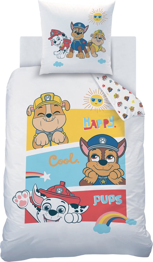 Dekbedovertrek Happy - Eenpersoons - 140 x 200 cm - Katoen