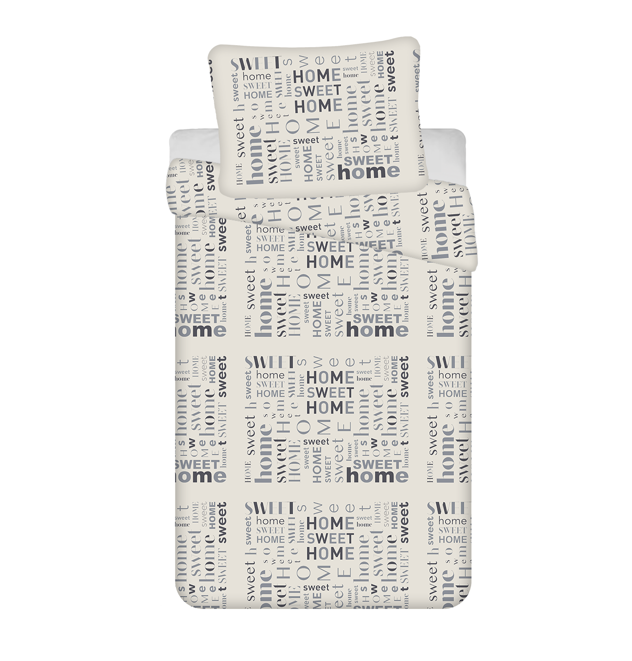 Dekbedovertrek Home Sweet Home - Eenpersoons - 140 x 200 cm - Teddy Fleece