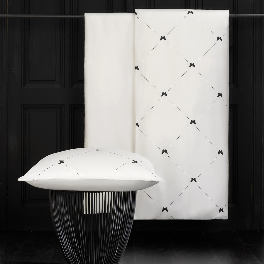 Dekbedovertrek Katoen Satijn Butterflies - Eenpersoons - 140 x 200/220 cm - Wit