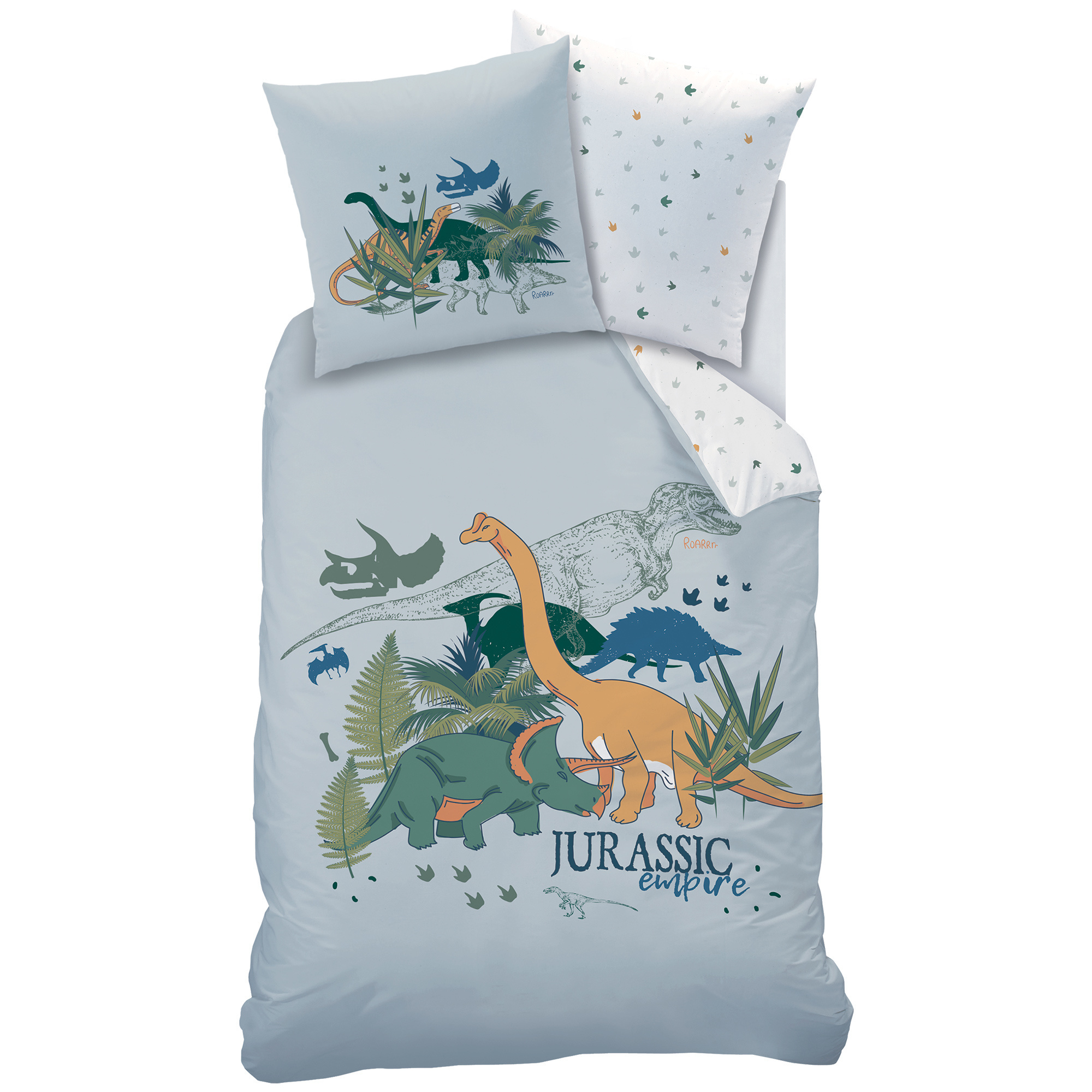Dekbedovertrek Dino Jungle - Eenpersoons - 140 x 200 cm - Katoen