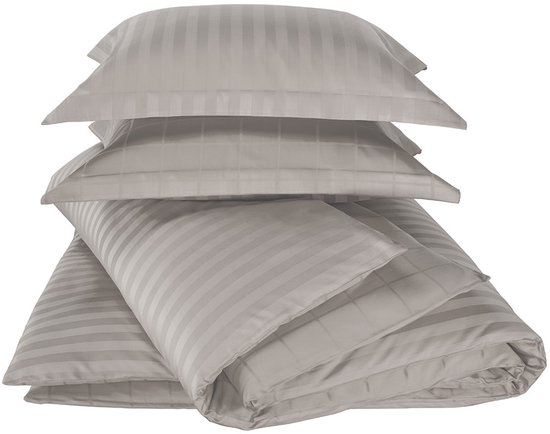 Dekbedovertrek Katoen Satijn Zygo - Eenpersoons - 140 x 220 cm - Taupe