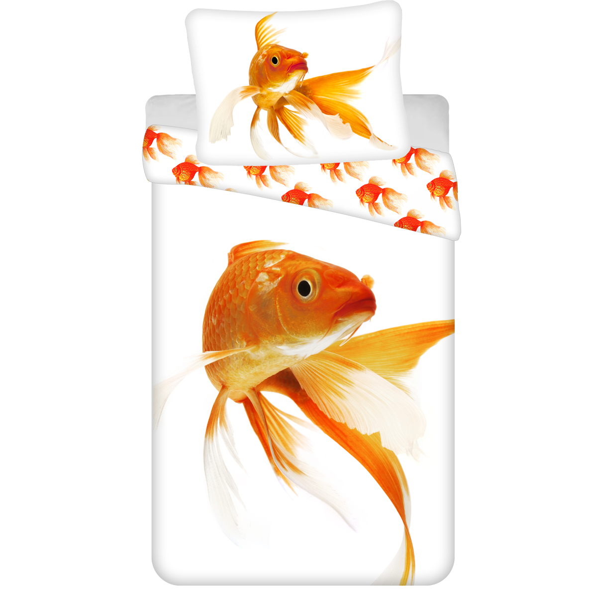 Dekbedovertrek, Goudvis - Eenpersoons - 140 x 200 cm - Katoen