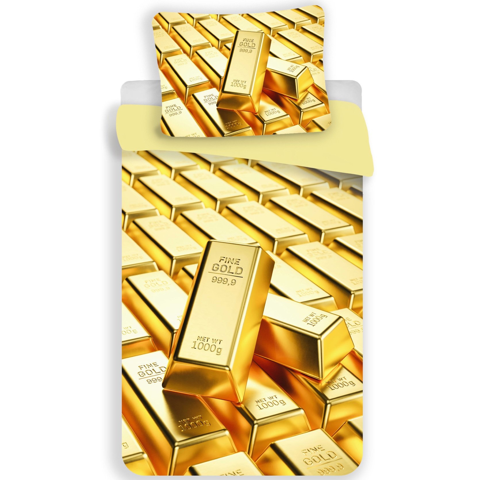 Dekbedovertrek Gold Bars - Eenpersoons - 140 x 200 cm - Polyester
