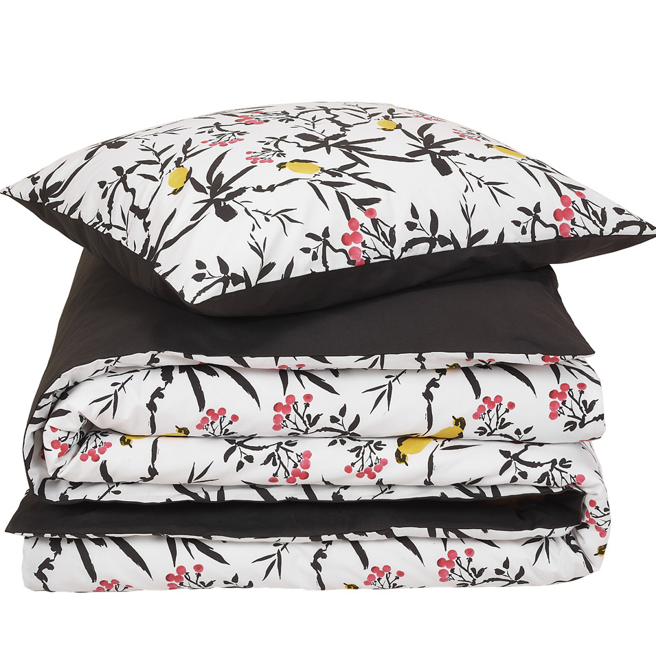 Dekbedovertrek Aiko, Black Stroke - 140 x 200/220 - Katoen Percal