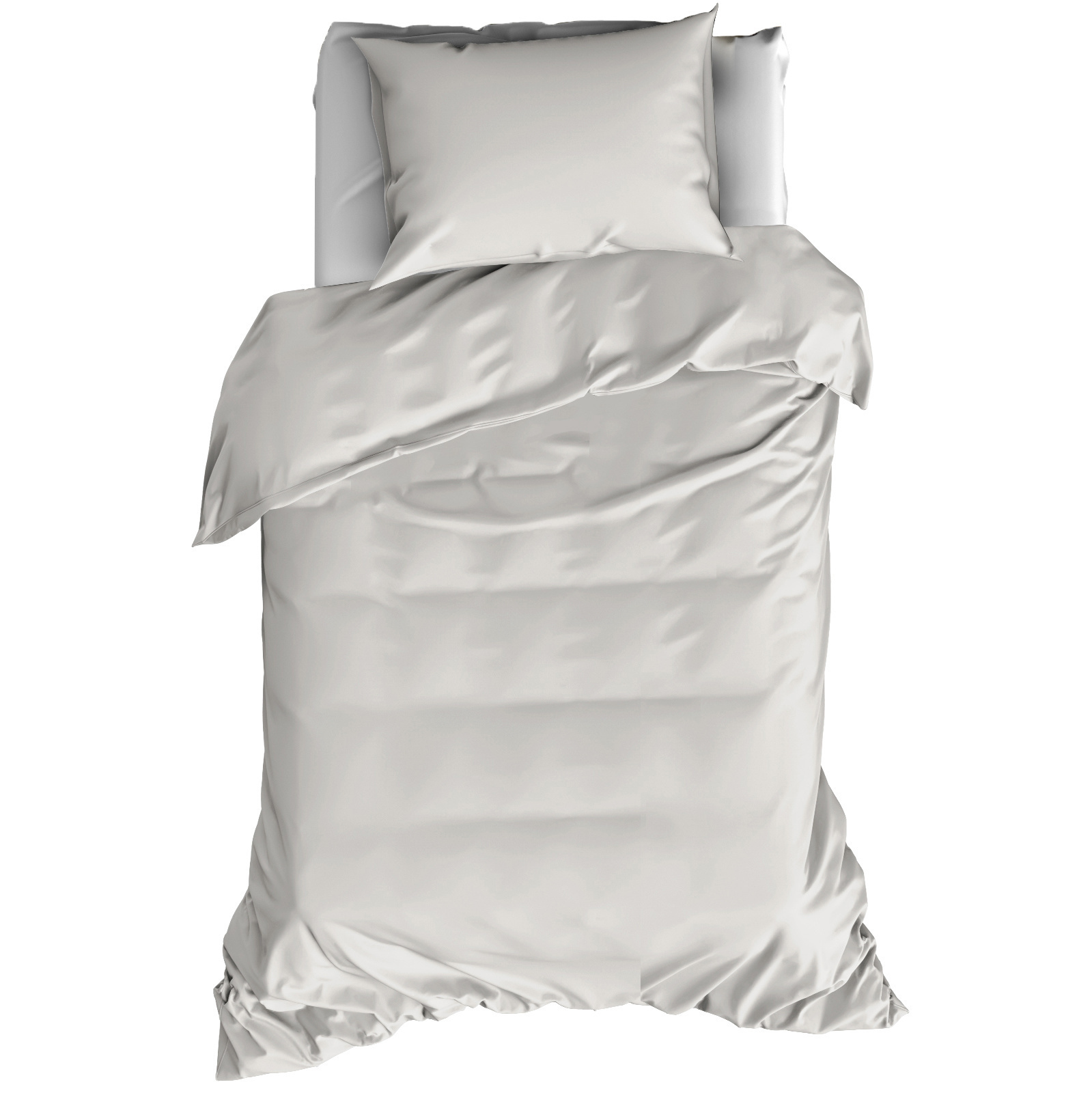 Dekbedovertrek Katoen Satijn Olivia - Eenpersoons - 140 x 200/220 cm - Beige