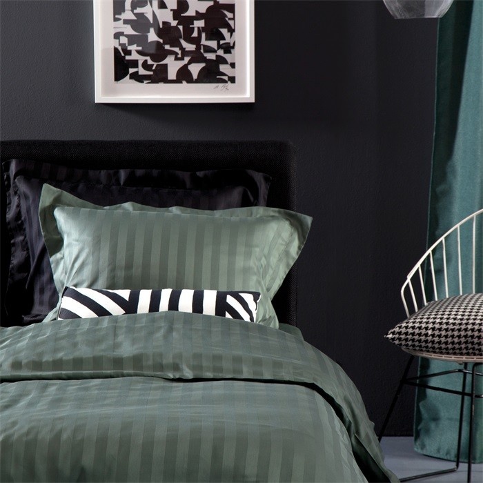 Damai Dekbedovertrek Damai Linea laurel- Katoen satijn - Groen