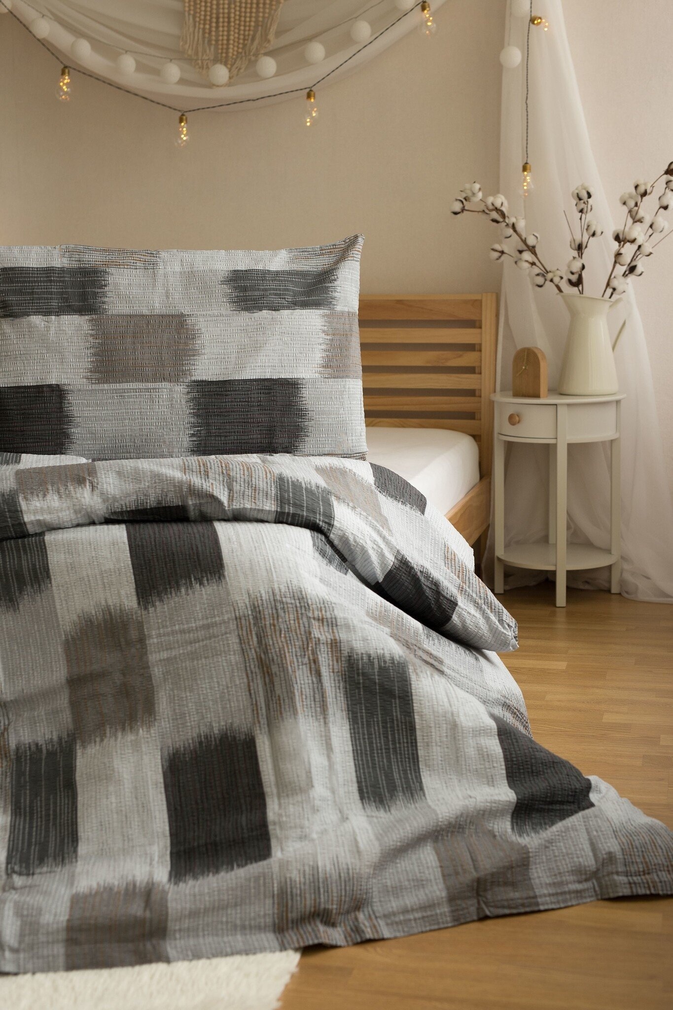 Dekbedovertrek Brush Strokes - 140 x 200 cm / 70 x 90 cm - Mousseline