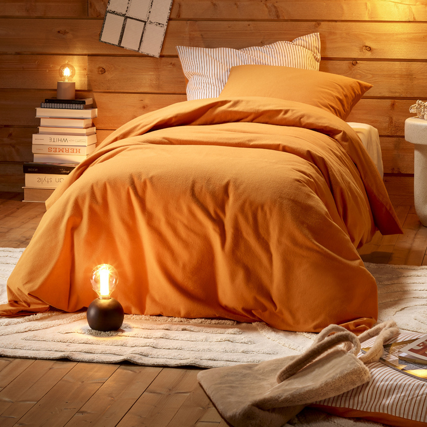 Dekbedovertrek Laura Copper - Eenpersoons - 140 x 200/220 cm - Katoen Flanel