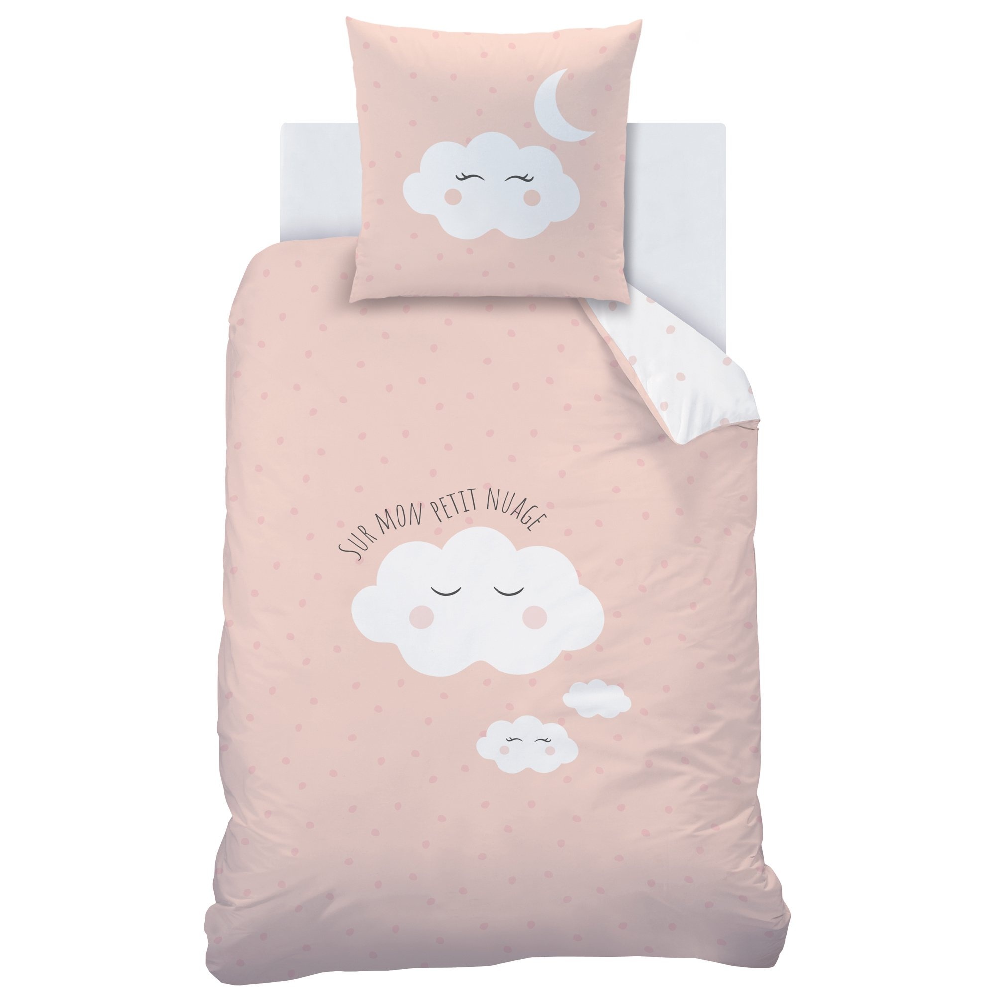 Dekbedovertrek, Wolken - Eenpersoons - 140 x 200 + 63 x 63 cm - Katoen