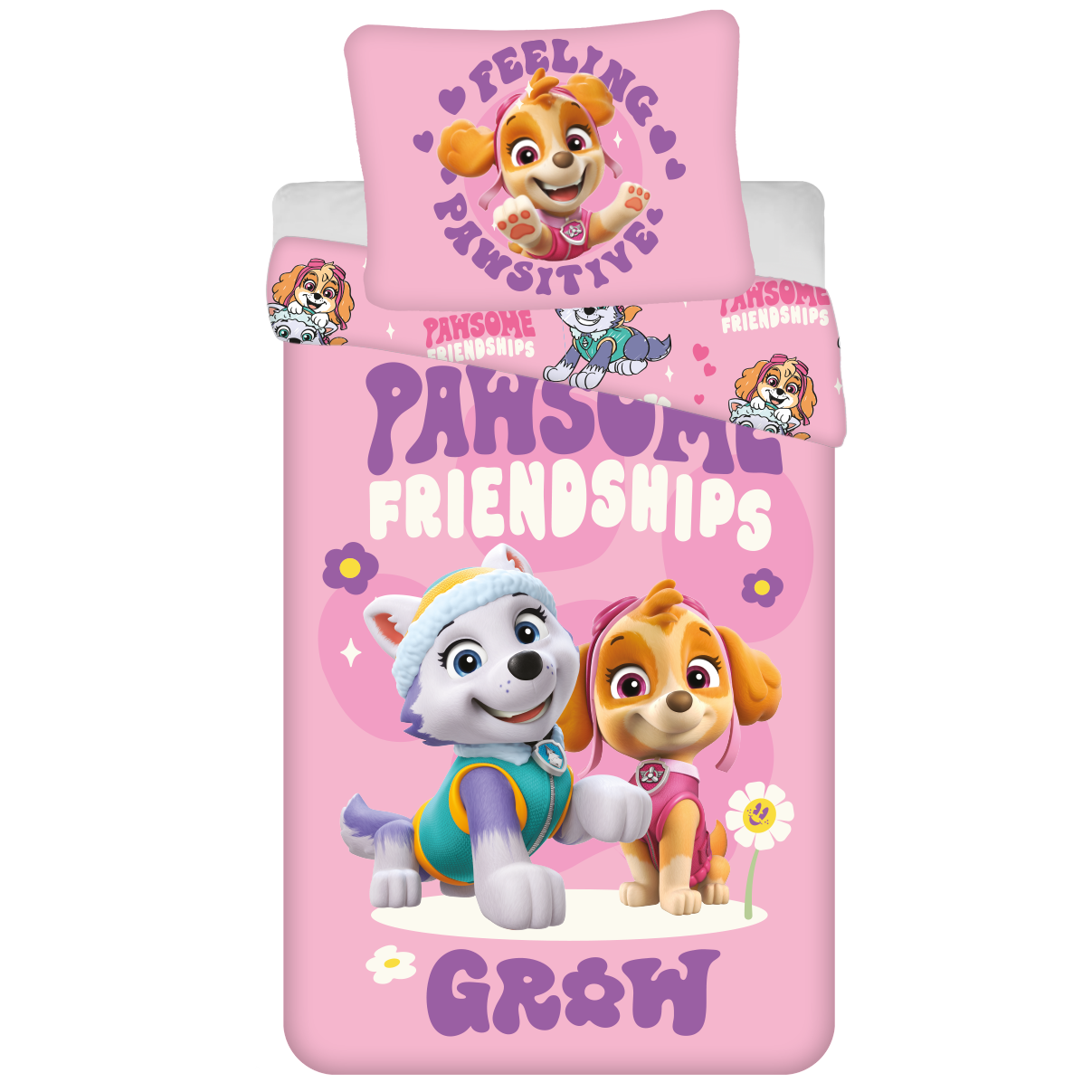 Dekbedovertrek Pawsome Friendship - Eenpersoons - 140 x 200 cm - Polyester