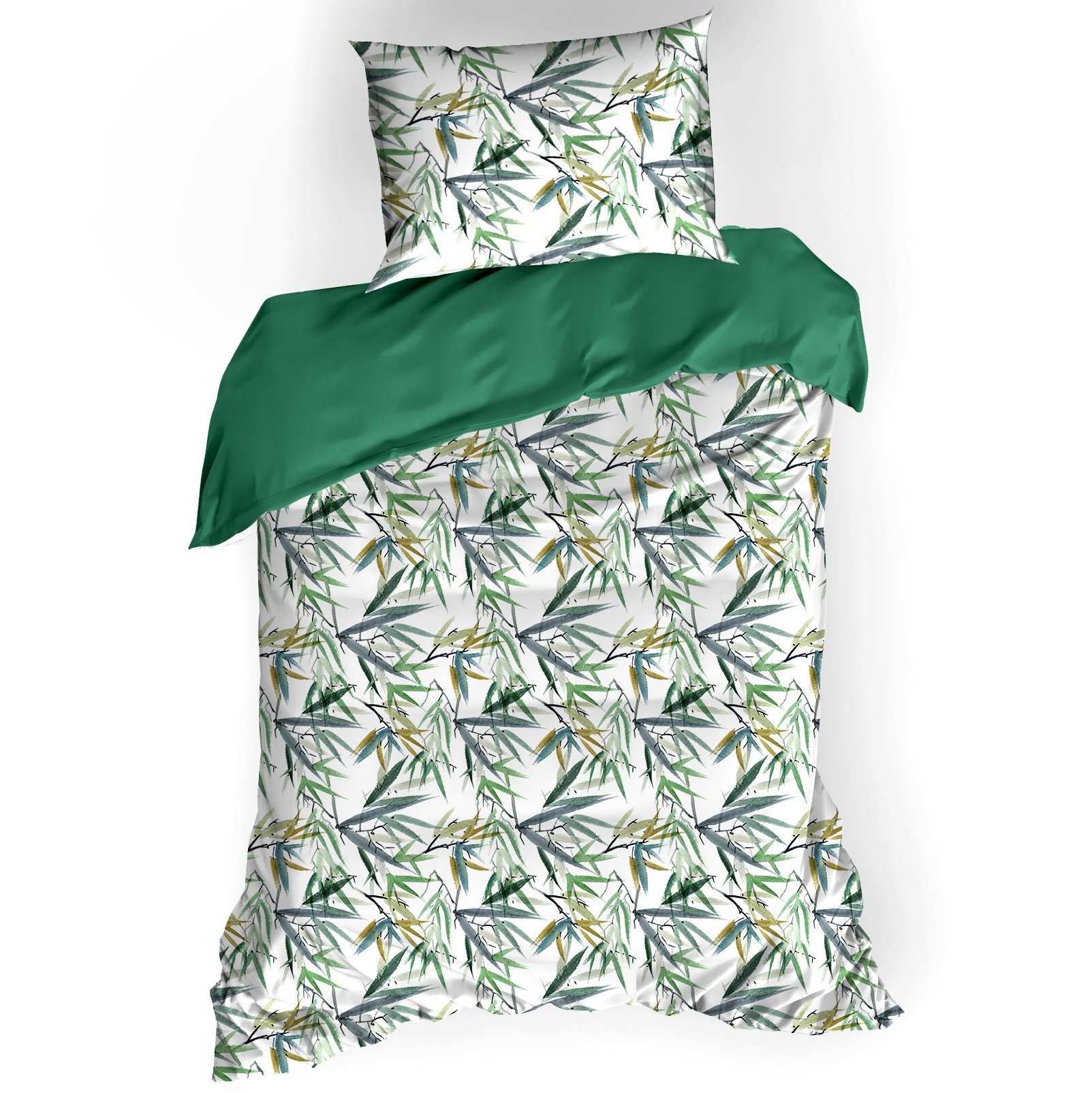 Dekbedovertrek Katoen Salix - Eenpersoons - 140 x 200/220 cm - Groen