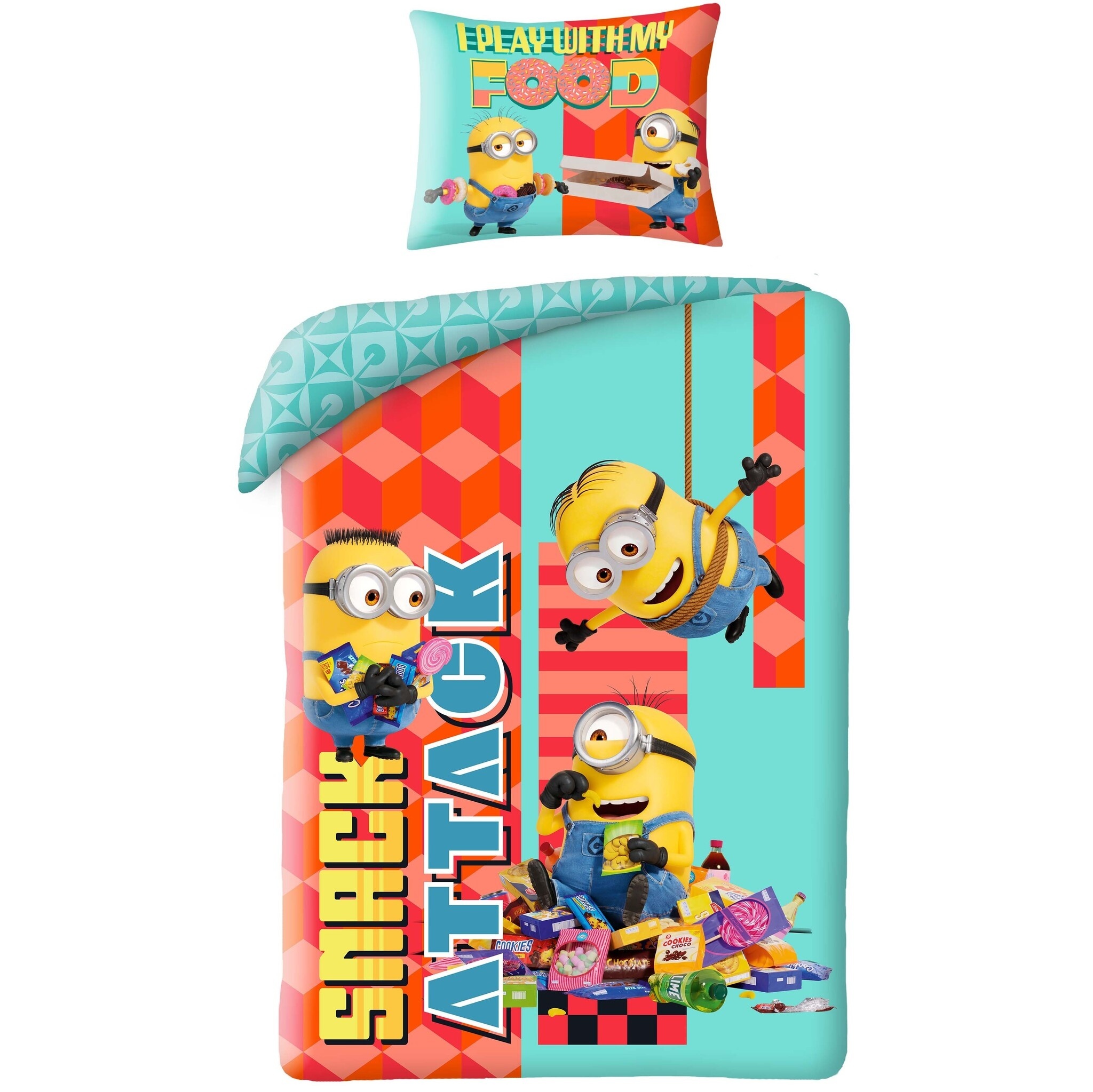 Dekbedovertrek, Snack Attack - 140 x 200 + 70 x 90 cm - Polyester