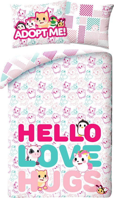 Dekbedovertrek, Hello - Eenpersoons - 140 x 200 cm - Katoen