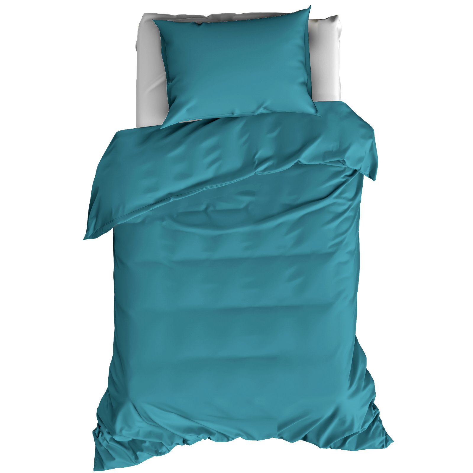 Dekbedovertrek Katoen Satijn Olivia - Eenpersoons - 140 x 200/220 cm - Groen