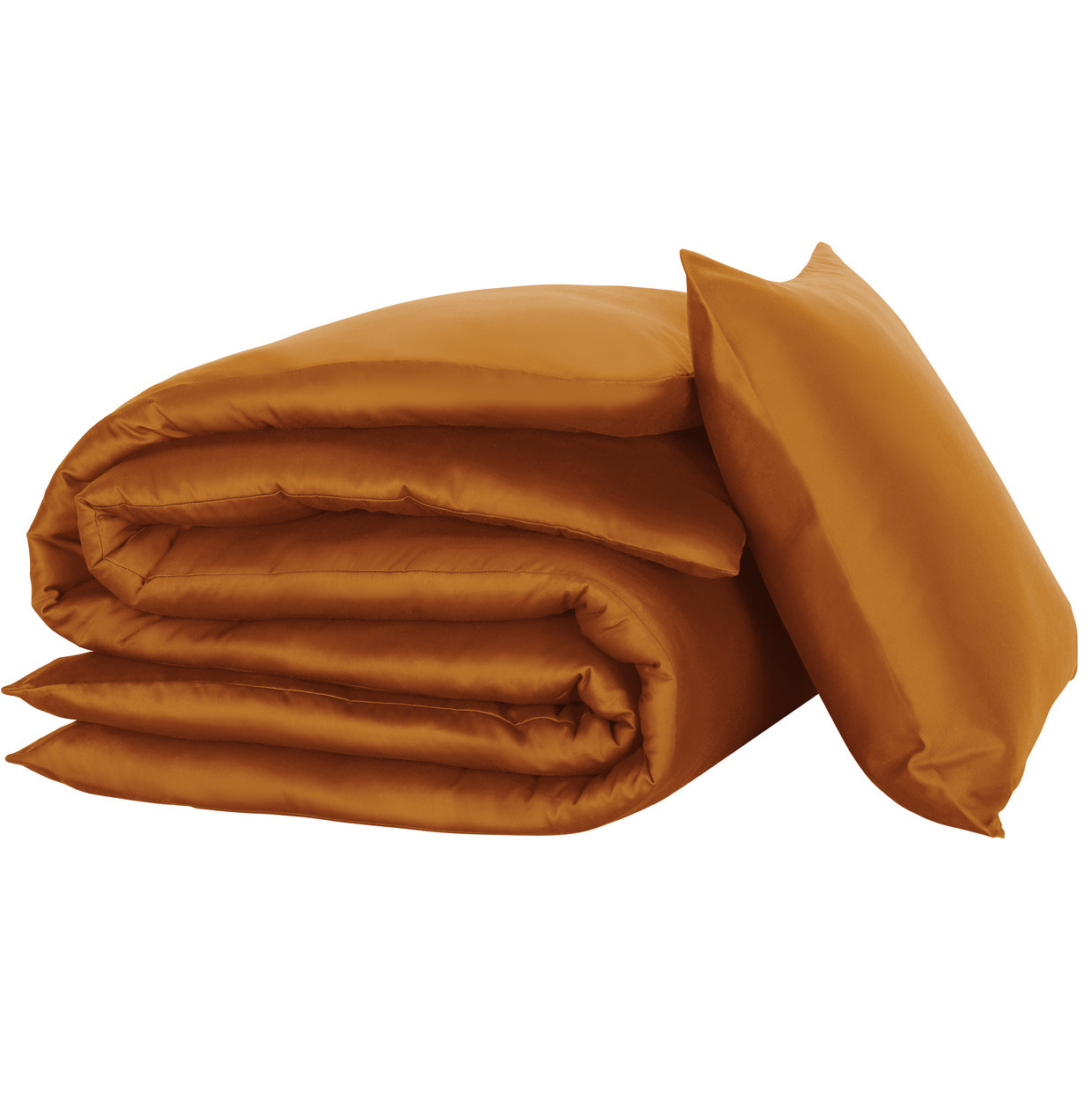 Dekbedovertrek Olivia, Copper- Eenpersoons - 140 x 200/220 cm - Katoen Satijn