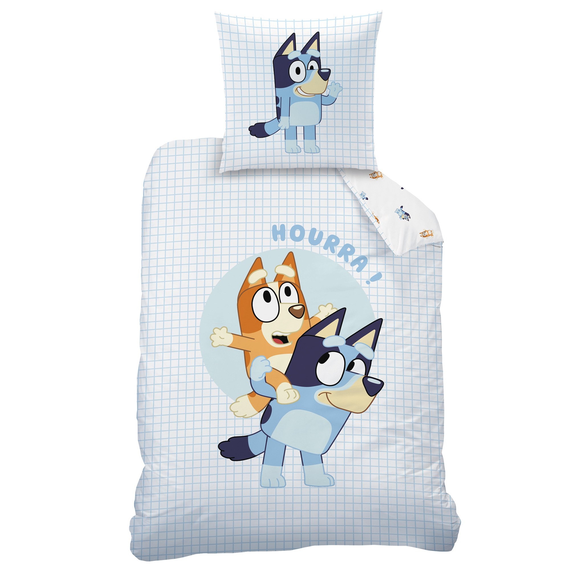 Dekbedovertrek, Hoera - Eenpersoons - 140 x 200 + 63 x 63 cm - Katoen