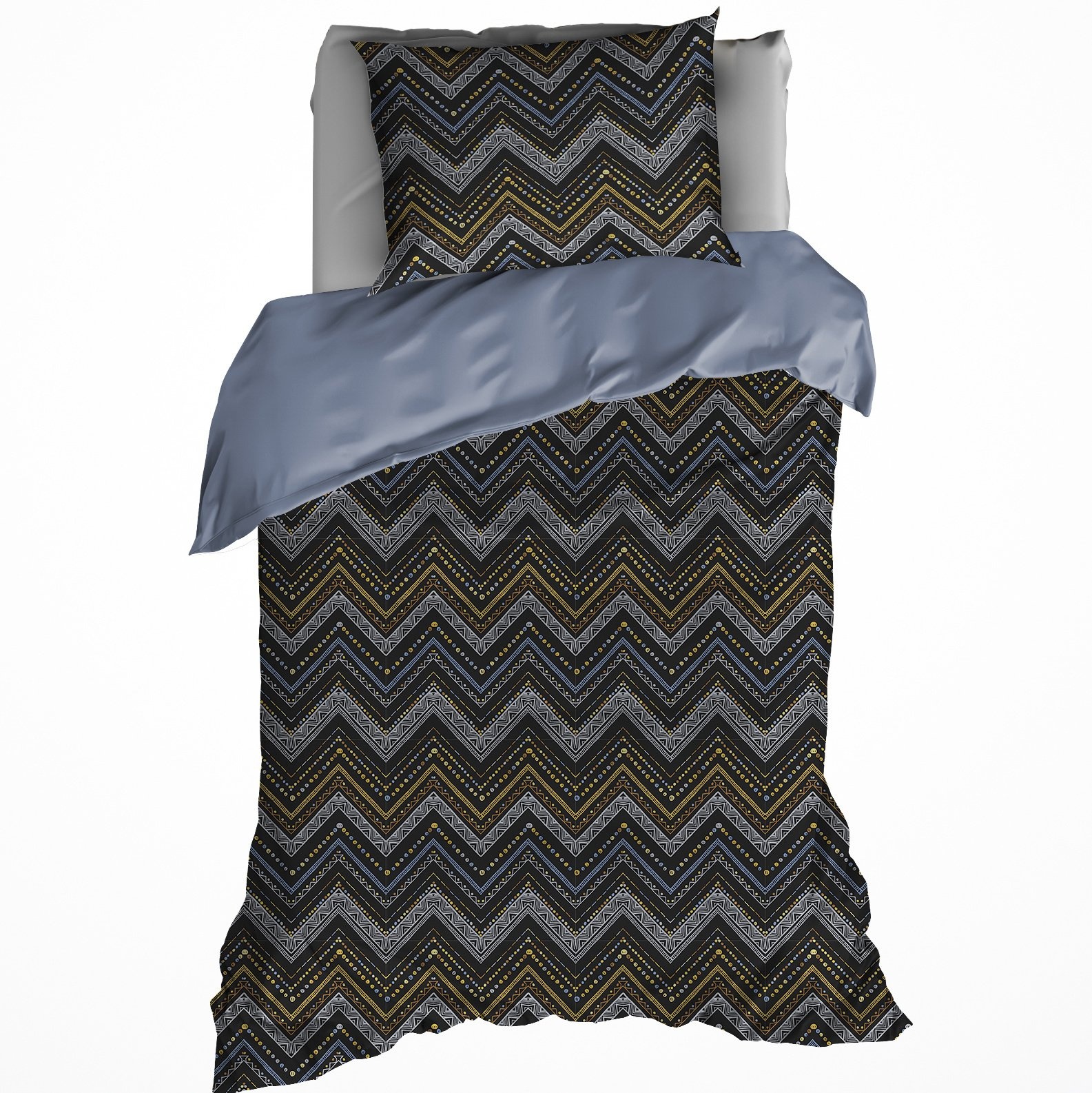 Dekbedovertrek Sioux Blue Grey - Eenpersoons - 140 x 200/220 cm - Katoen Flanel