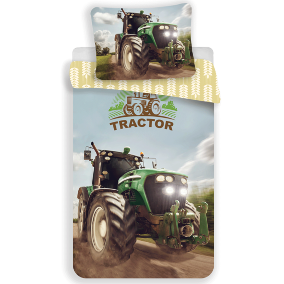 Dekbedovertrek Tractor - 140 x 200 cm / 70 x 90 cm - Katoen