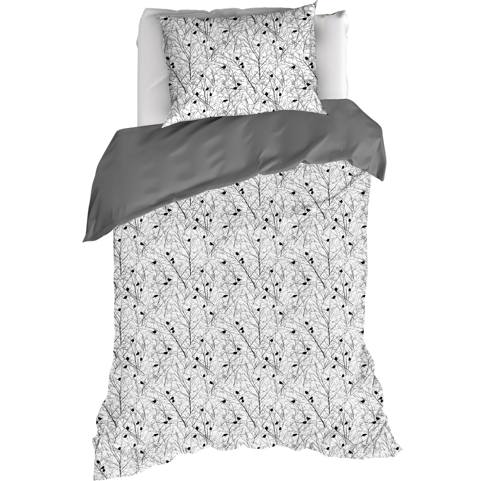 Dekbedovertrek Charlie, Black - 140 x 200/220 - Katoen Percal