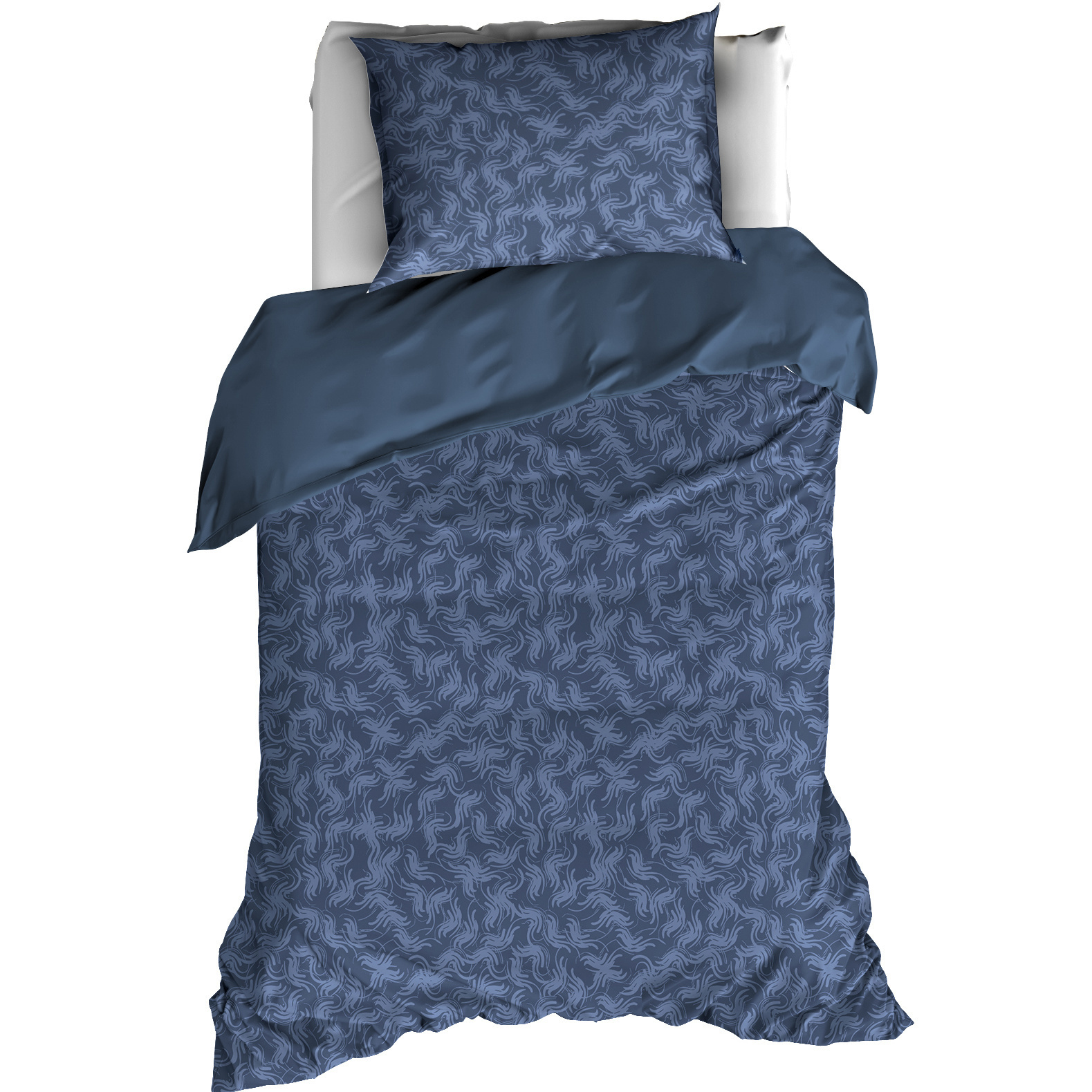 Dekbedovertrek Katoen Flanel Alvaro - Eenpersoons - 140 x 200/220 cm - Blauw