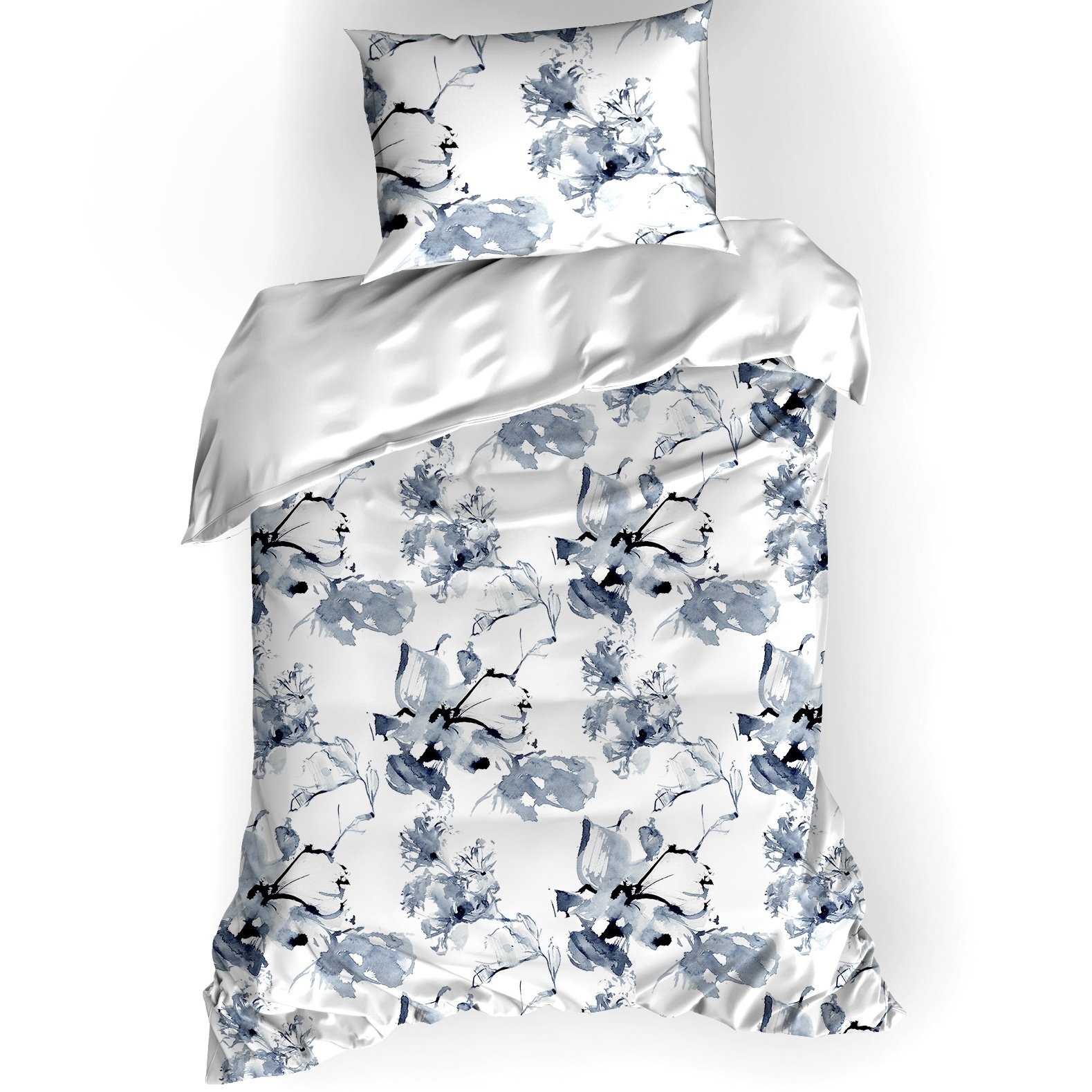 Dekbedovertrek Katoen Satijn Quill - Eenpersoons - 140 x 200/220 cm - Wit