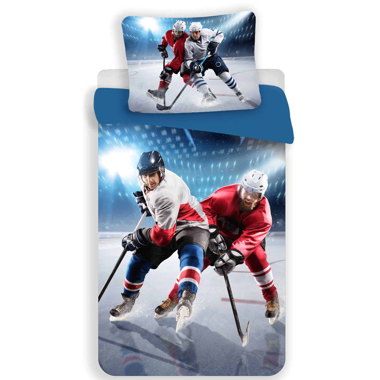 Dekbedovertrek IJshockey - Eenpersoons - 140 x 200 cm - Polyester