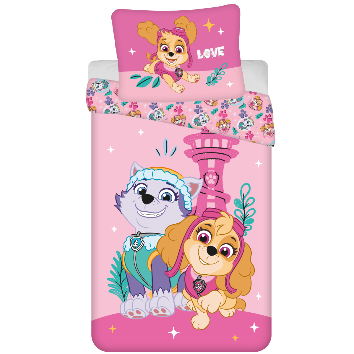 Dekbedovertrek, Love - 140 x 200 + 70 x 90 cm - Polyester