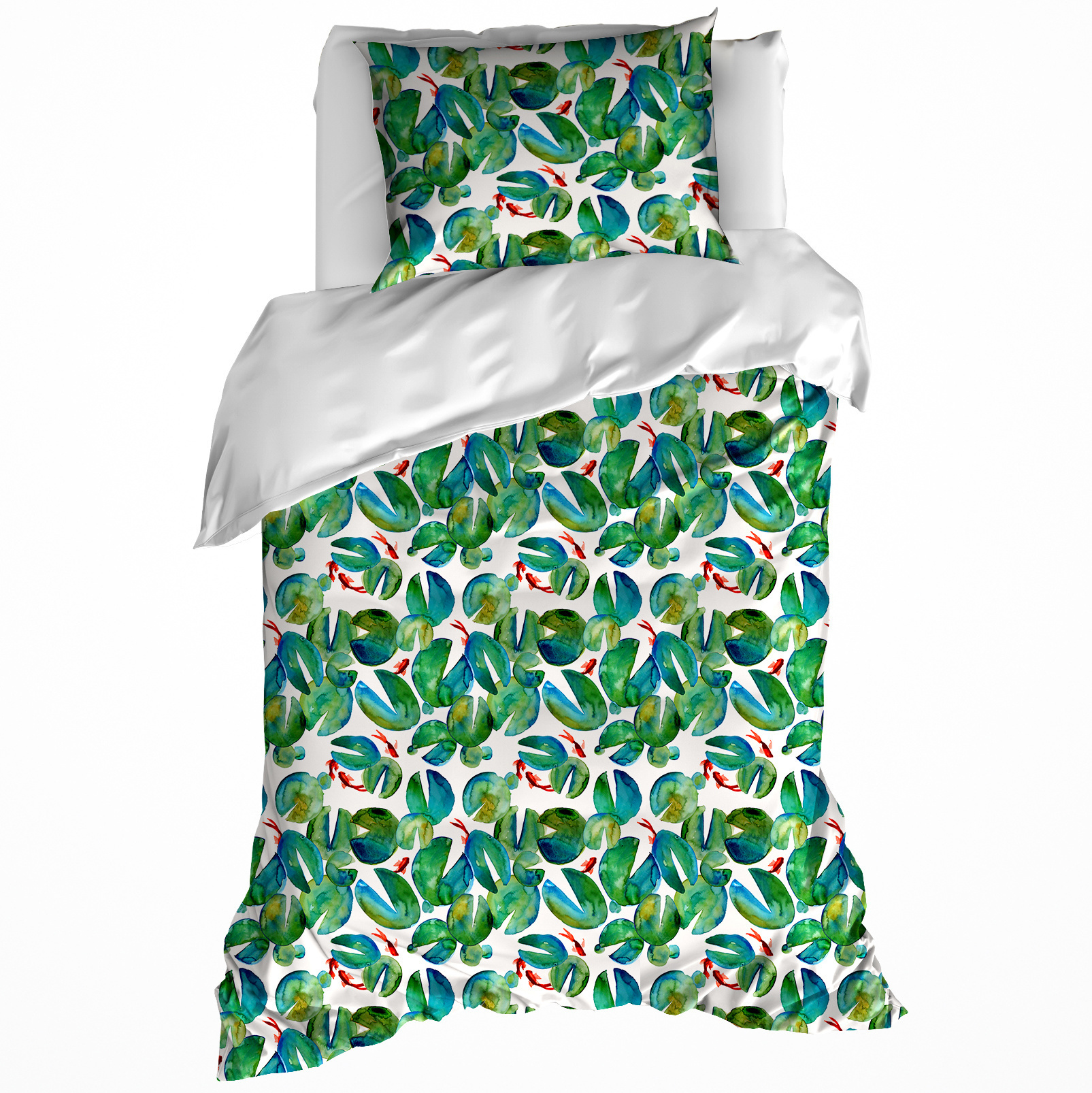 Dekbedovertrek Puddle Green - Eenpersoons - 140 x 200/220 cm - Katoen