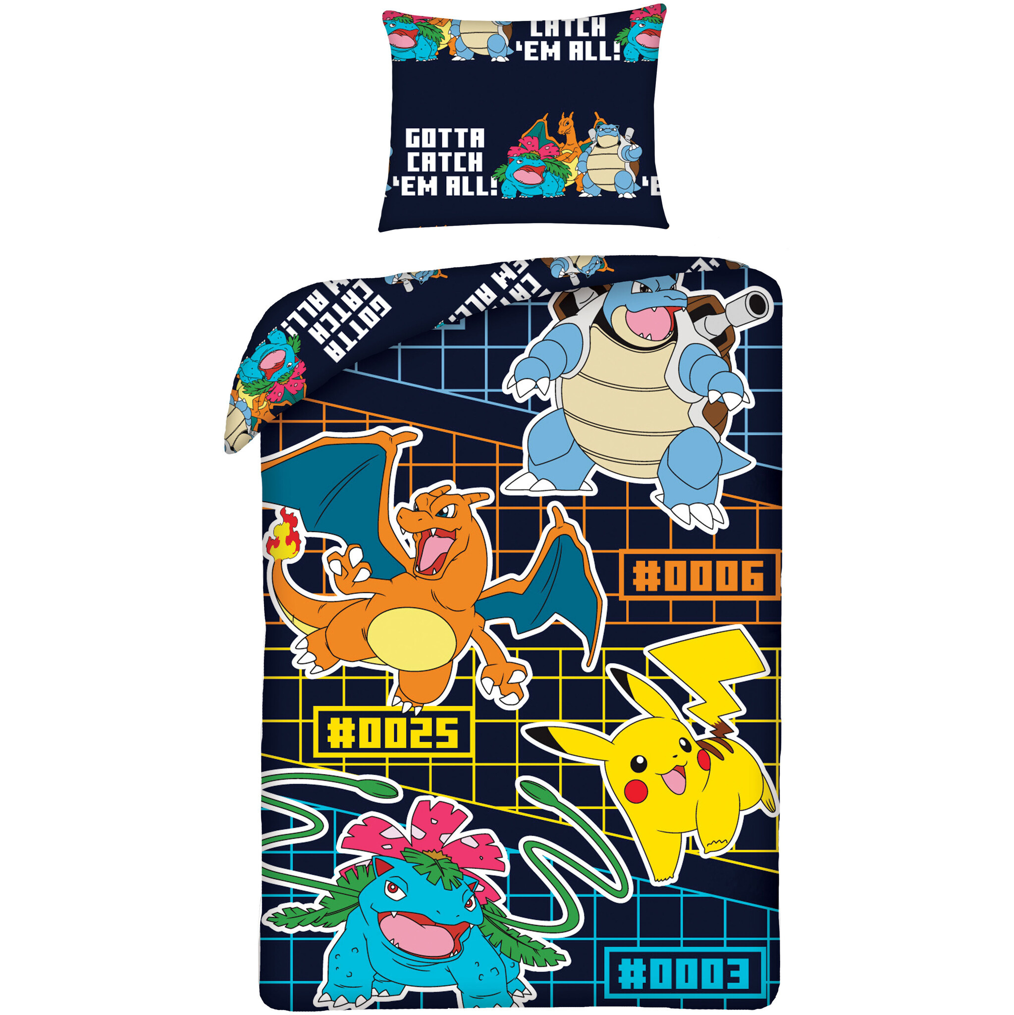 Dekbedovertrek Charizard - Eenpersoons - 140 x 200 + 70 x 90 cm - Polyester