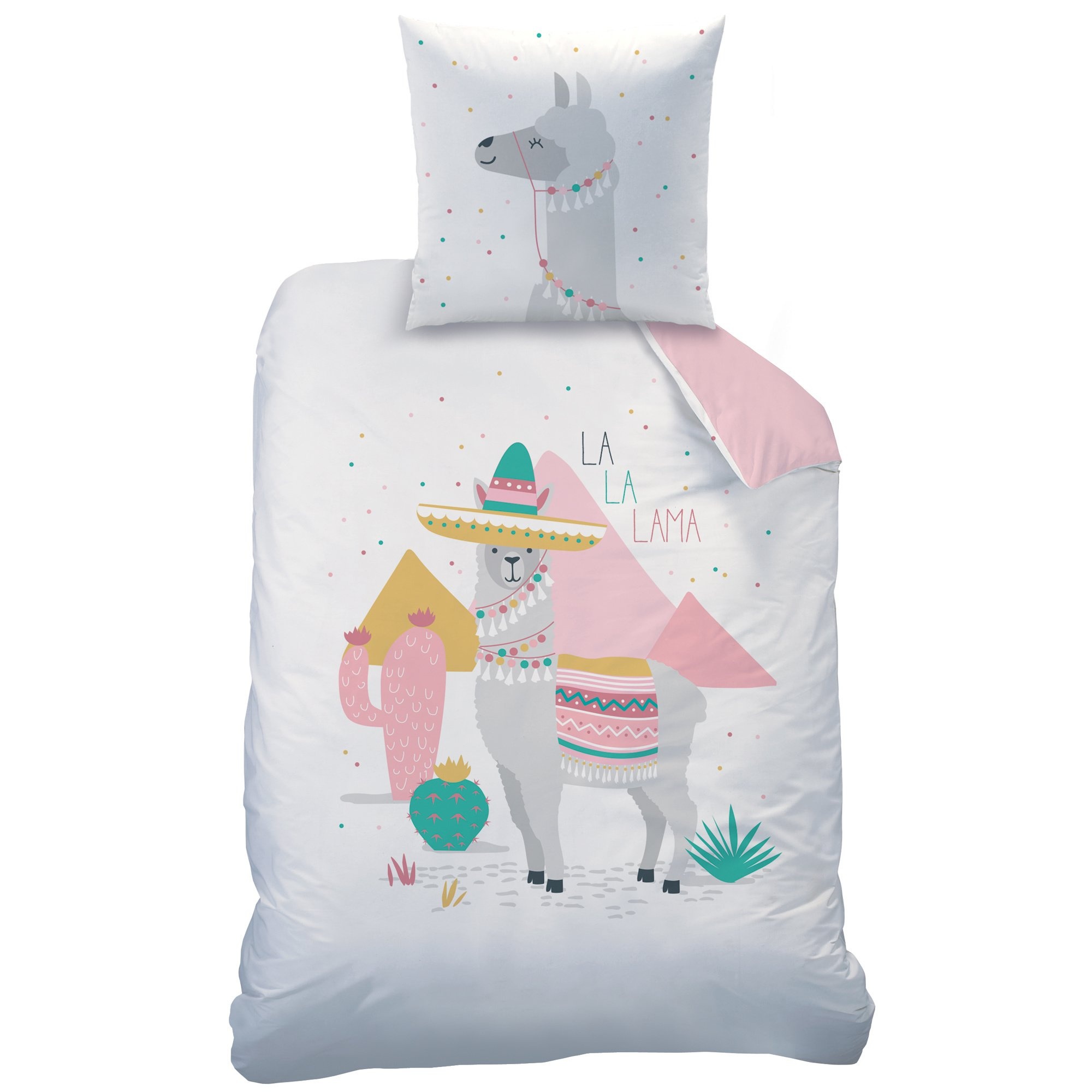 Dekbedovertrek No Drama Lama - Eenpersoons - 140 x 200 cm - Katoen