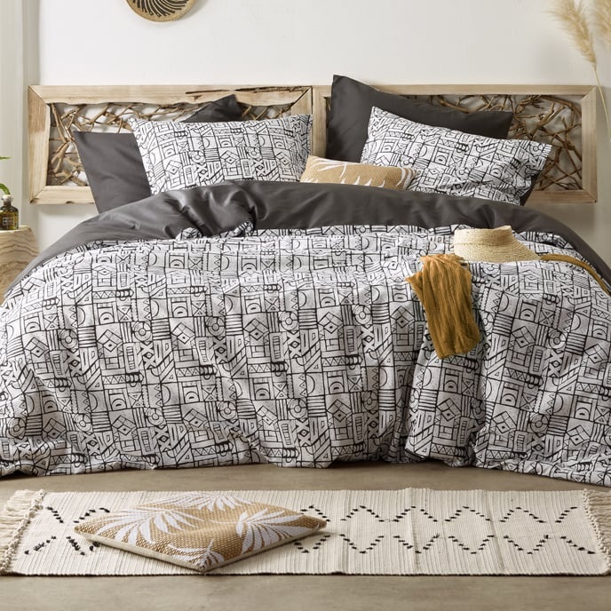 Dekbedovertrek Cuzco Stone Grey- Eenpersoons - 140 x 200/220 - Katoen Perkal