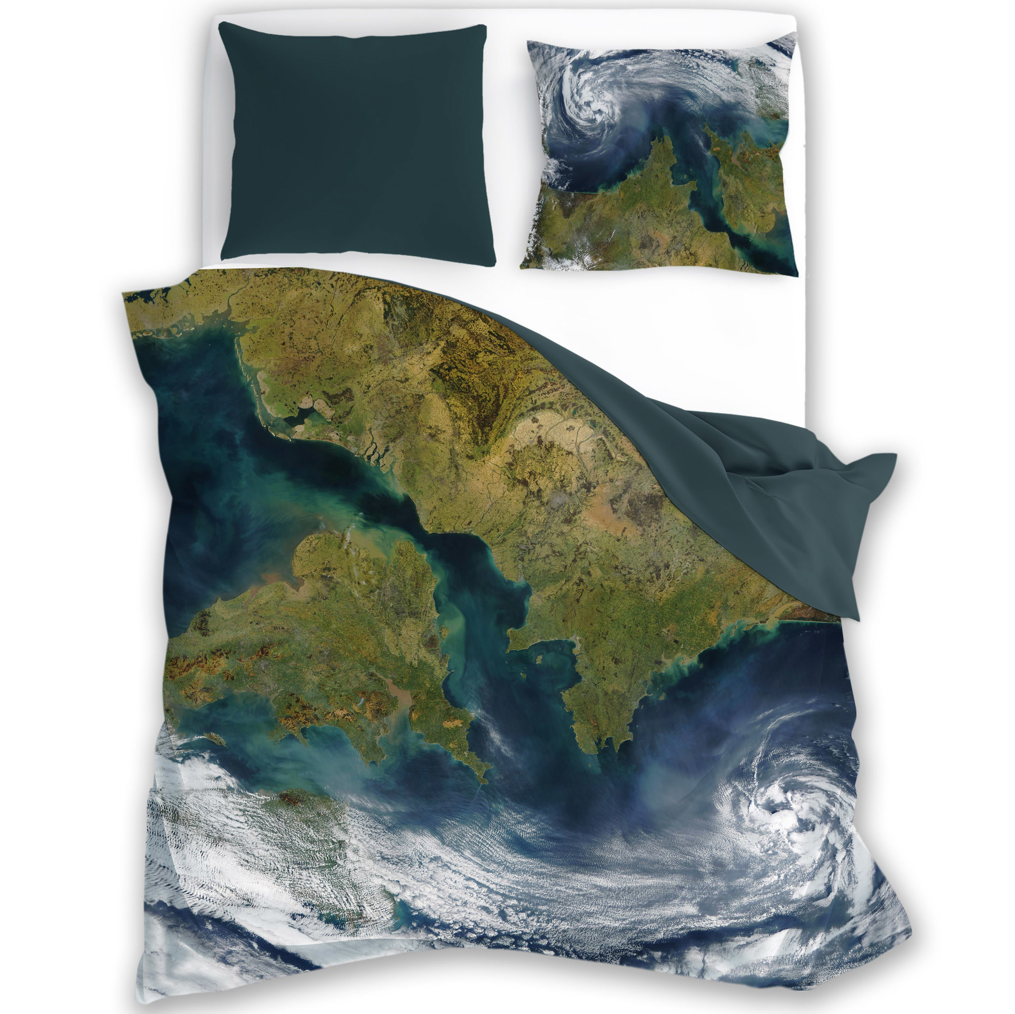 Dekbedovertrek, Earth - Eenpersoons - 140 x 200 cm - Katoen