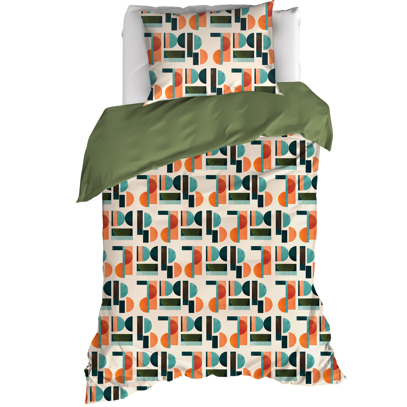 Dekbedovertrek Lisboa, Grenoble Green - 140 x 200/220 - Katoen Percal