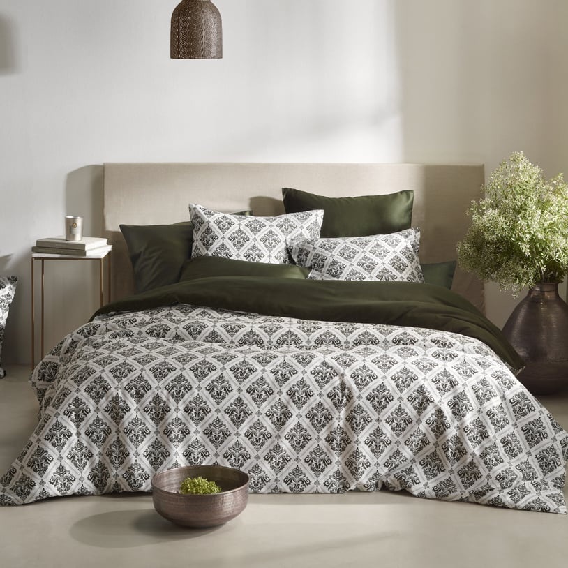 Dekbedovertrek Katoen Satijn Byzantine - Eenpersoons - 140 x 200/220 cm - Groen