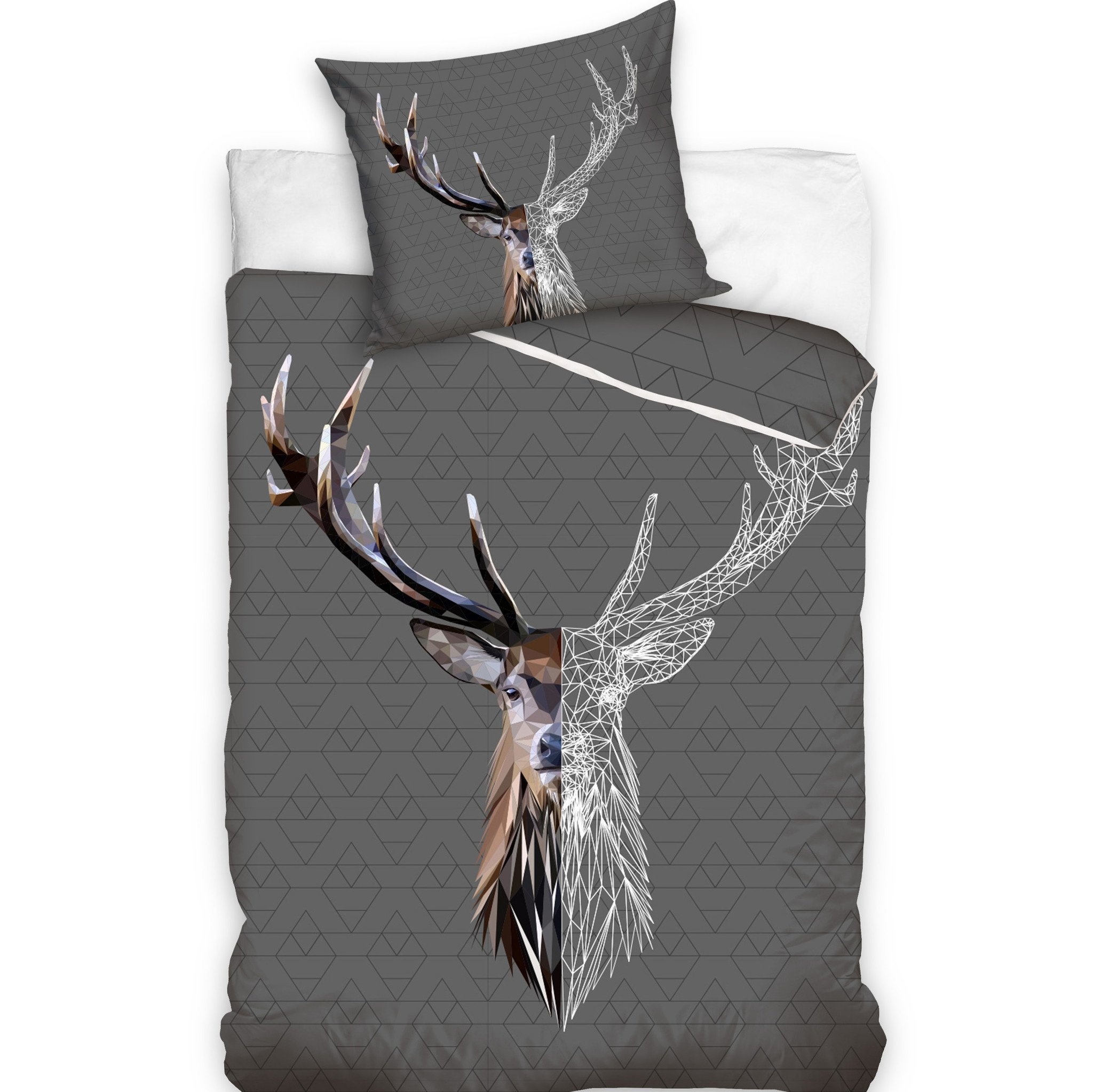 Dekbedovertrek, Hert - Eenpersoons - 140 x 200 cm - Katoen
