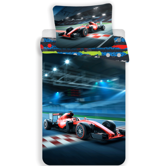 Dekbedovertrek Race Auto Finish - Eenpersoons - 140 x 200 cm - Katoen