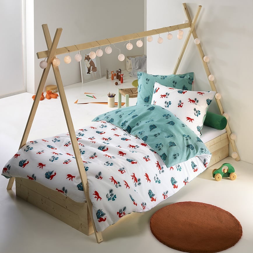 Dekbedovertrek Fox Katoen - Eenpersoons - 140 x 220 cm - Multi