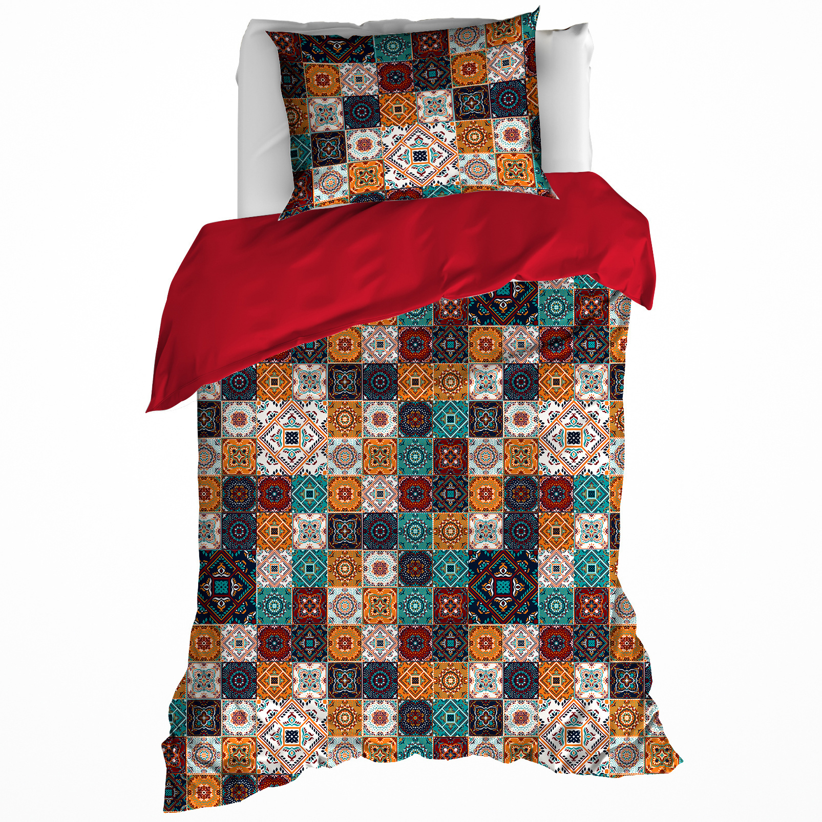 DWL Dekbedovertrek ankara red dahlia 140x200/220+60x70