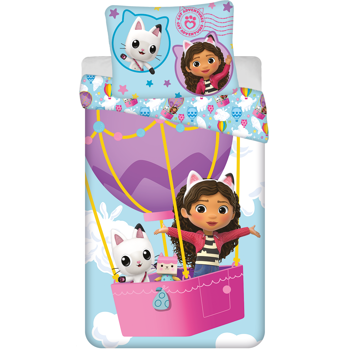 Dekbedovertrek, Luchtballon - Eenpersoons - 140 x 200 cm - Katoen