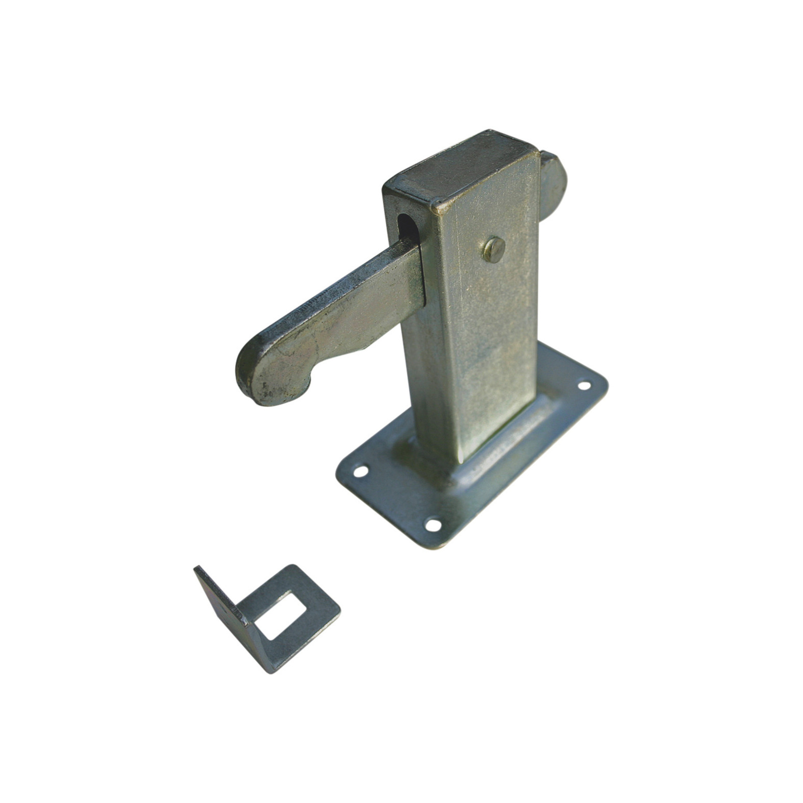 Deurvergrendeling - staal - met haak - 12 x 6 x 13 cm - - Silver