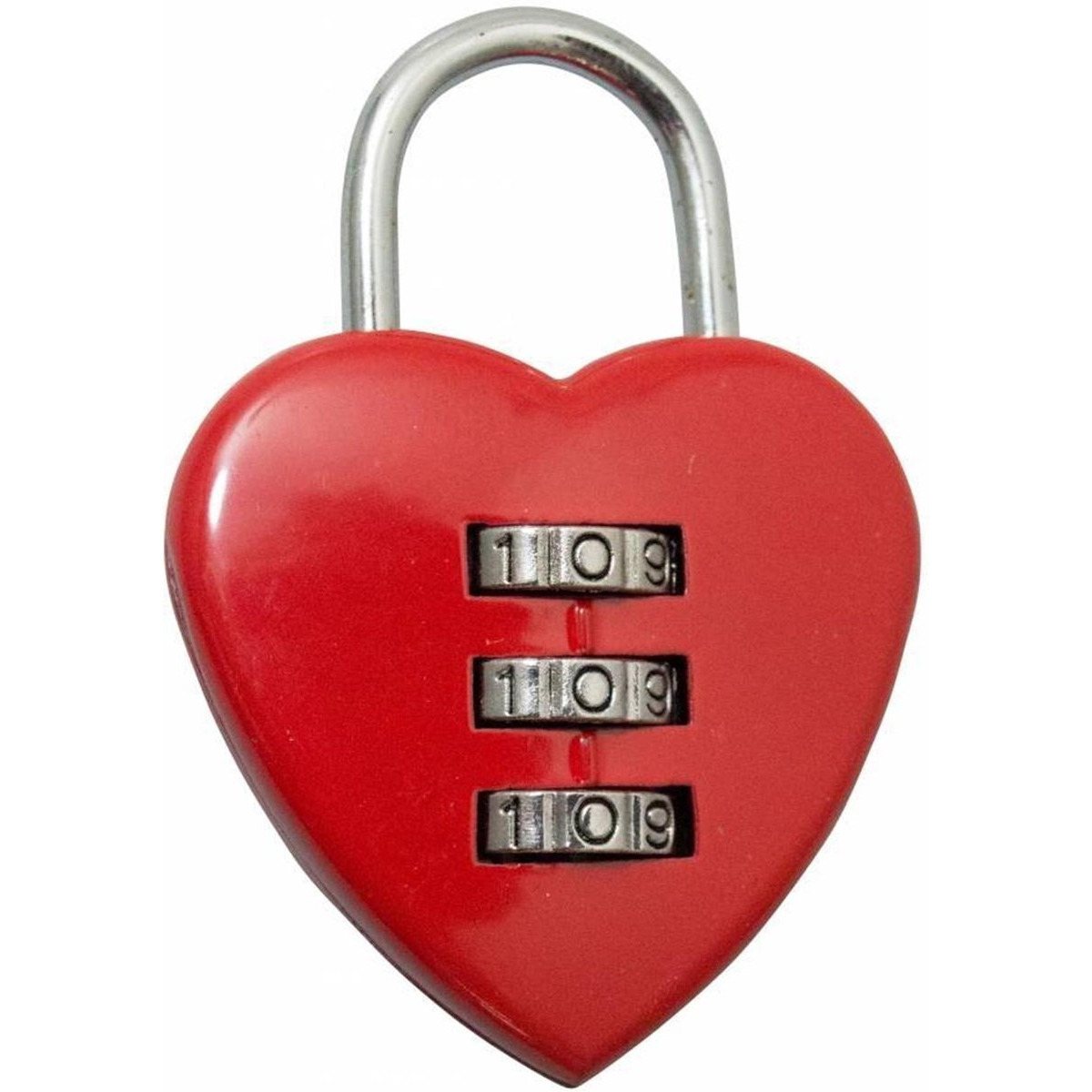 Stahlex Stahlex Hangslot metaal - 38 mm - hartvormig cijferslot - - Rood