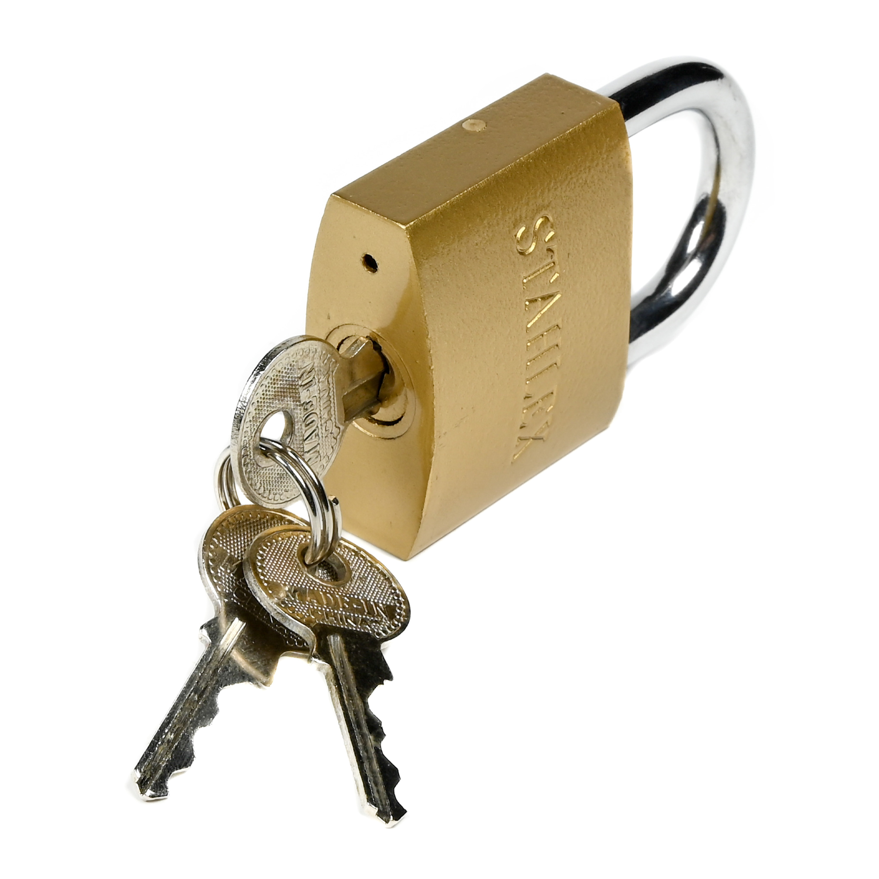 Stahlex Stahlex Hangslot met 3 sleutels - 50 mm - messing - kofferslot -