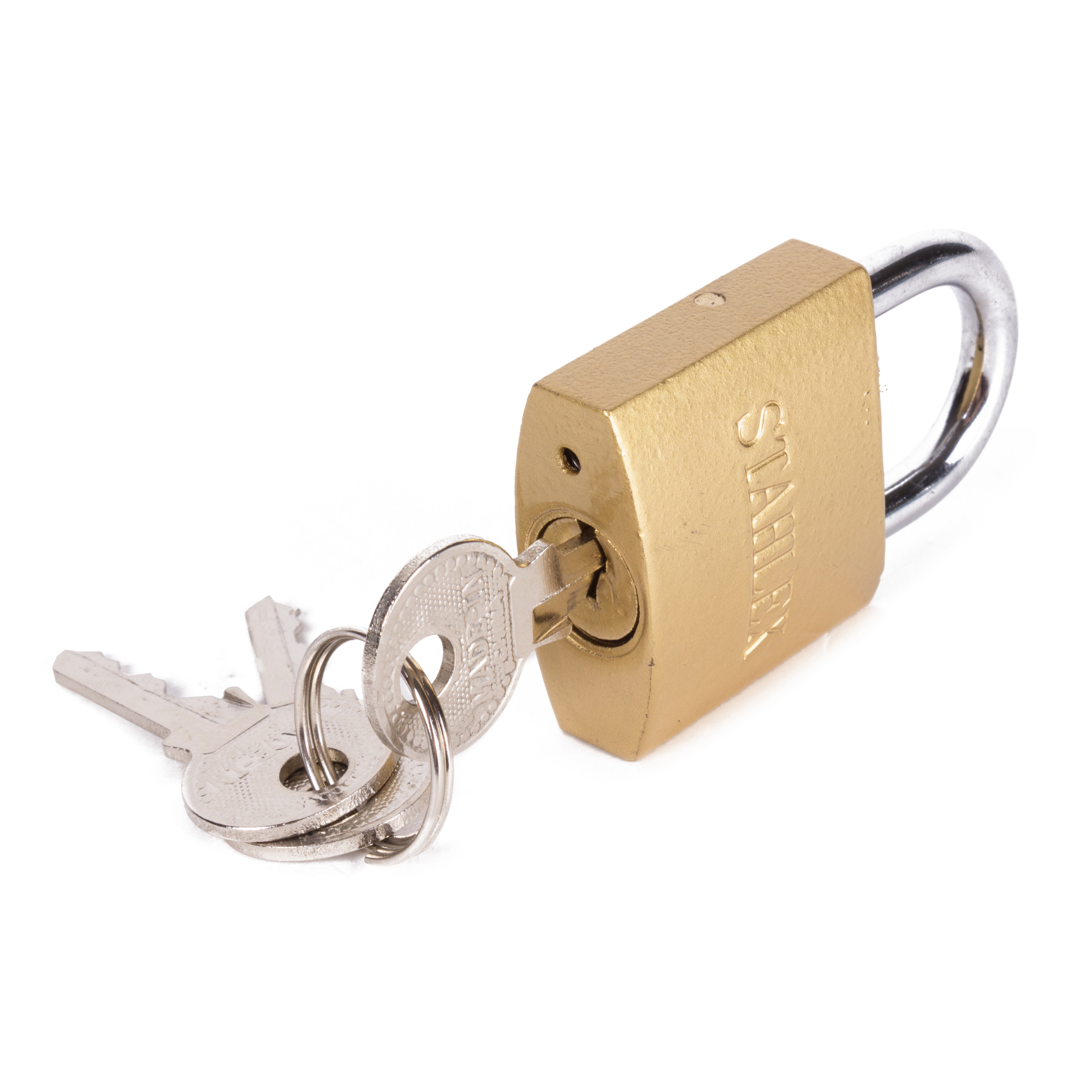 Stahlex Stahlex Hangslot met 3 sleutels - 32 mm - messing - kofferslot -